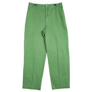 SUNDANCE Green Junie Jo High Rise Tapered Chino Pants Preppy Summer SIZE 12